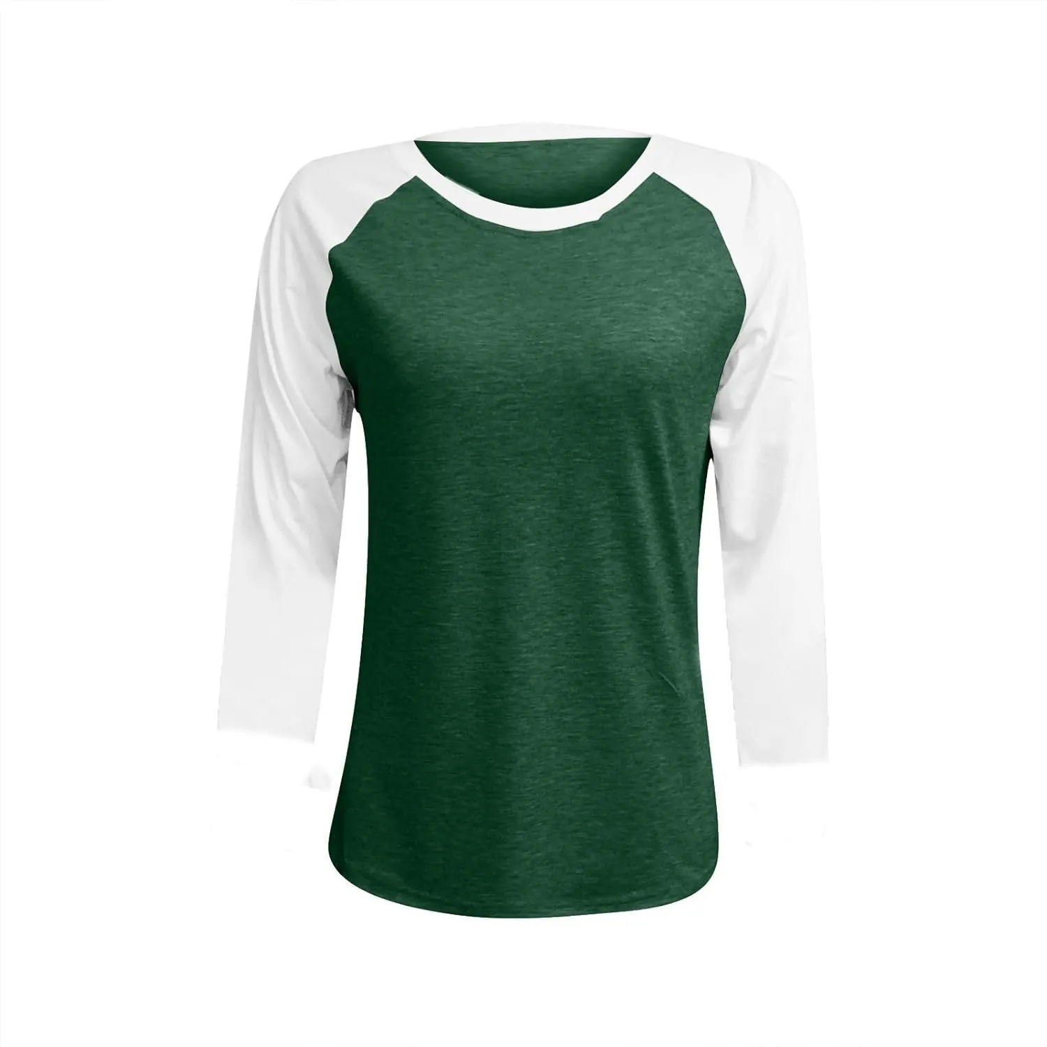 3/4 Length Sleeve Womens Tops Casual Crew Neck Raglan Baseball Shirt Cute Y2k Color Block Tops Basic Tunic Tee Shirts