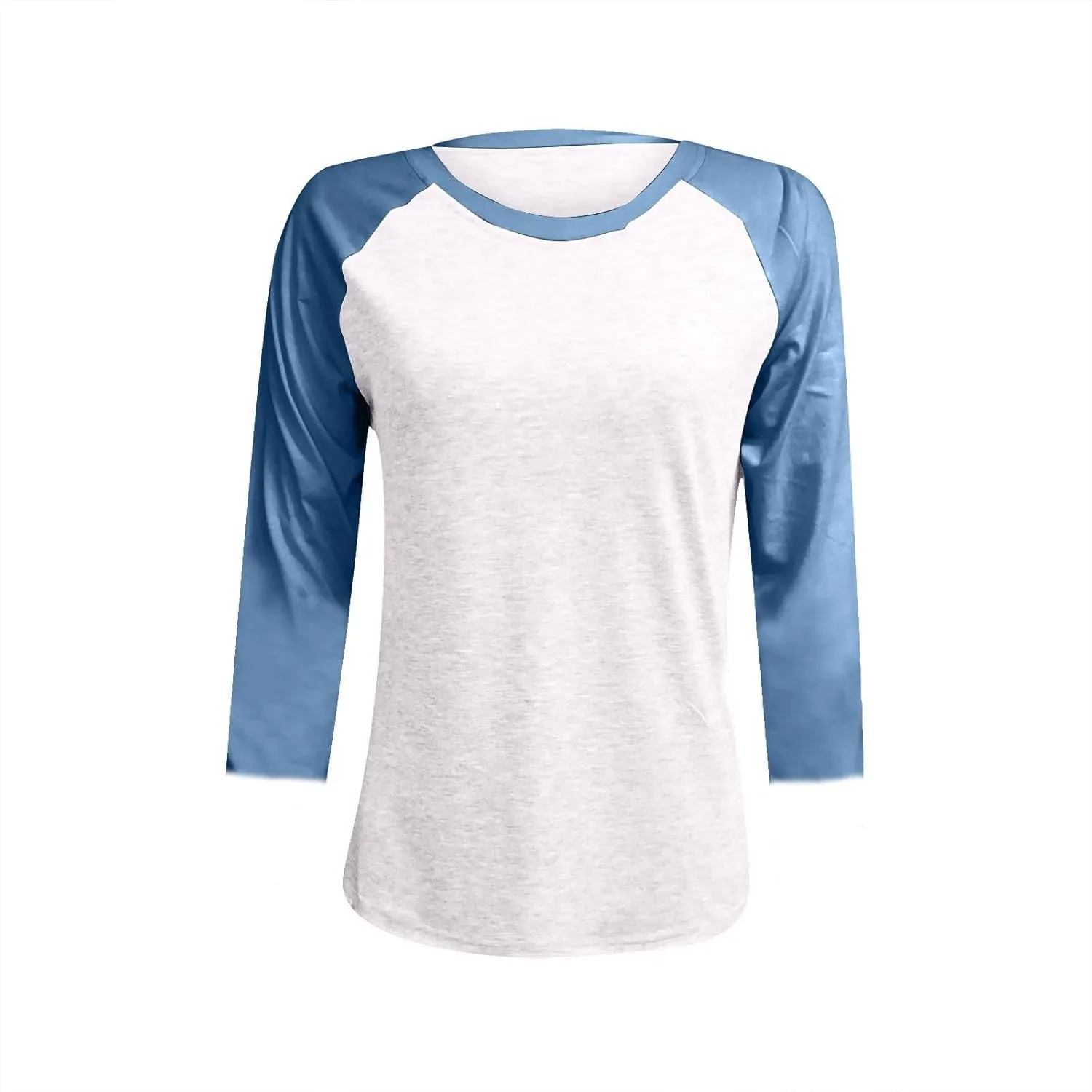 3/4 Length Sleeve Womens Tops Casual Crew Neck Raglan Baseball Shirt Cute Y2k Color Block Tops Basic Tunic Tee Shirts