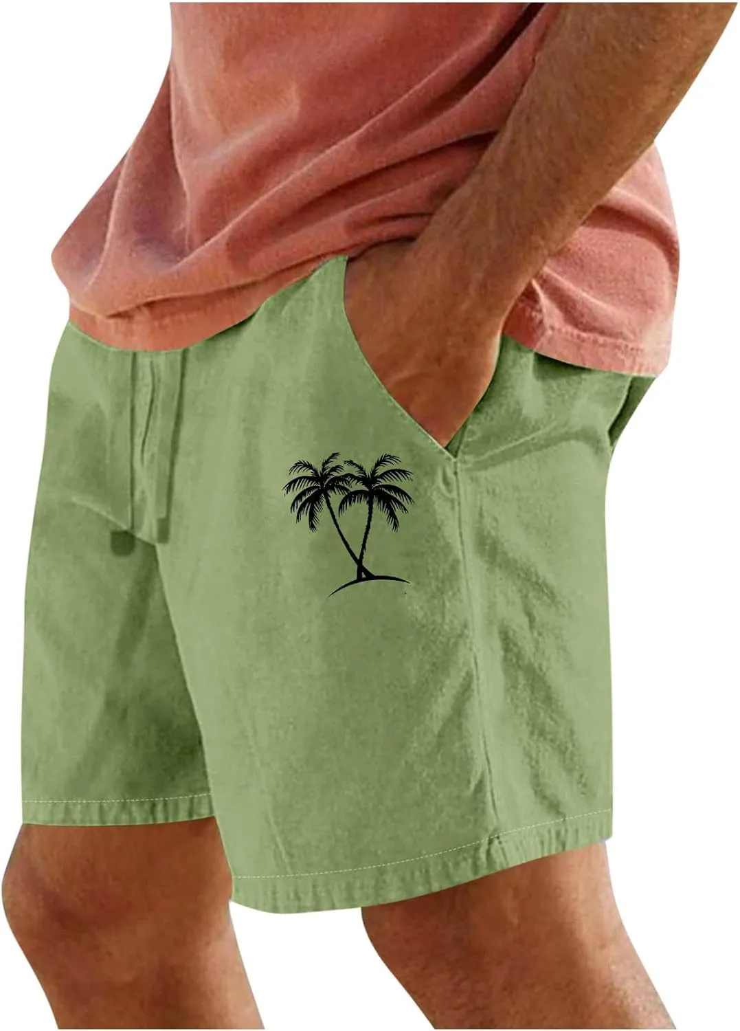 Beach Shorts for Men's 2025 Trendy Hawaiian Print Elastic Waist Beach Casual Swim Trunks Summer Short Sweatpant