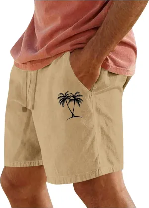Beach Shorts for Men's 2025 Trendy Hawaiian Print Elastic Waist Beach Casual Swim Trunks Summer Short Sweatpant