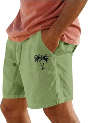 Beach Shorts for Men's 2025 Trendy Hawaiian Print Elastic Waist Beach Casual Swim Trunks Summer Short Sweatpant