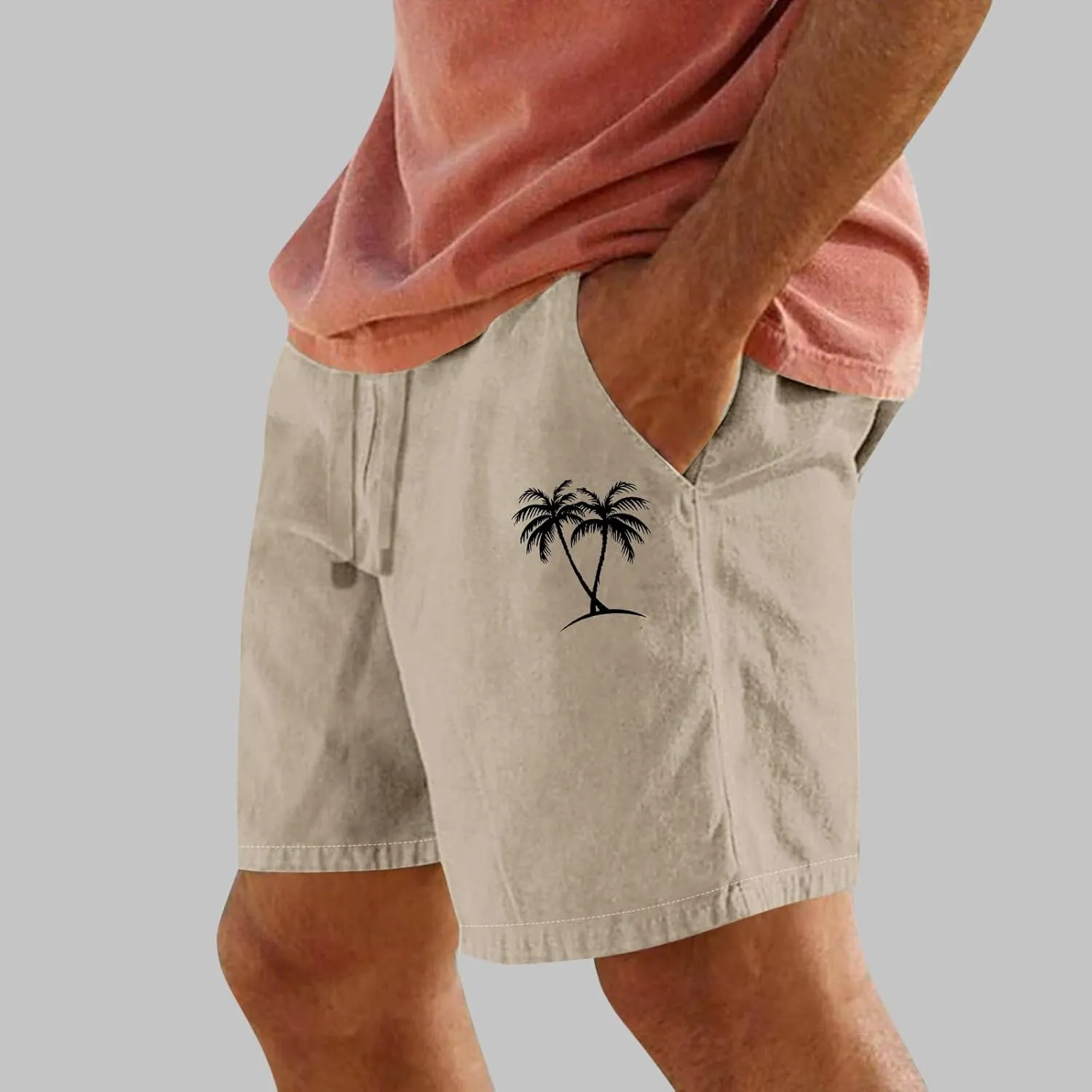 Beach Shorts for Men's 2025 Trendy Hawaiian Print Elastic Waist Beach Casual Swim Trunks Summer Short Sweatpant