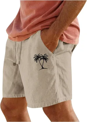 Beach Shorts for Men's 2025 Trendy Hawaiian Print Elastic Waist Beach Casual Swim Trunks Summer Short Sweatpant