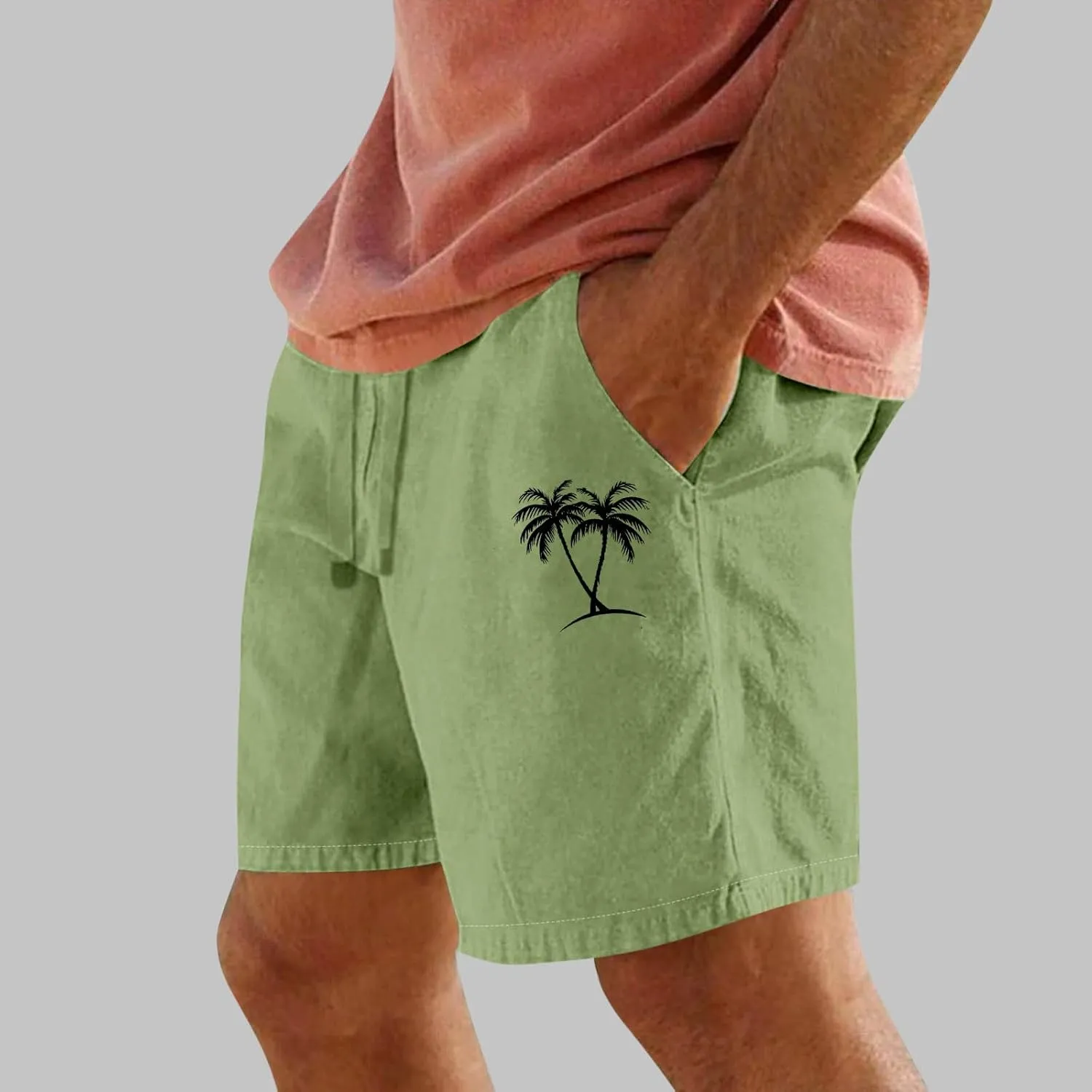 Beach Shorts for Men's 2025 Trendy Hawaiian Print Elastic Waist Beach Casual Swim Trunks Summer Short Sweatpant