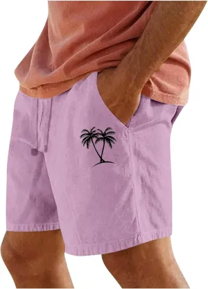 Beach Shorts for Men's 2025 Trendy Hawaiian Print Elastic Waist Beach Casual Swim Trunks Summer Short Sweatpant