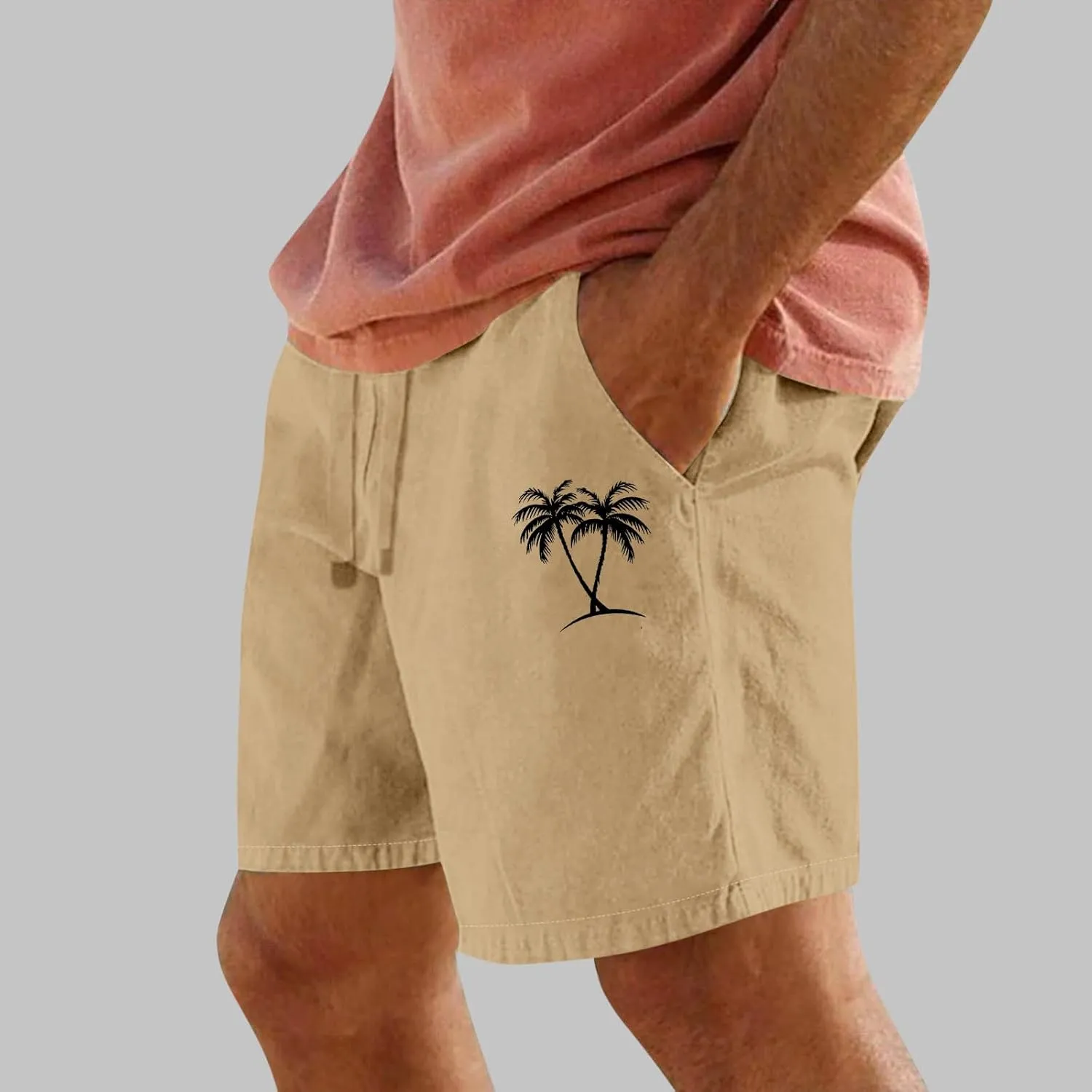 Beach Shorts for Men's 2025 Trendy Hawaiian Print Elastic Waist Beach Casual Swim Trunks Summer Short Sweatpant
