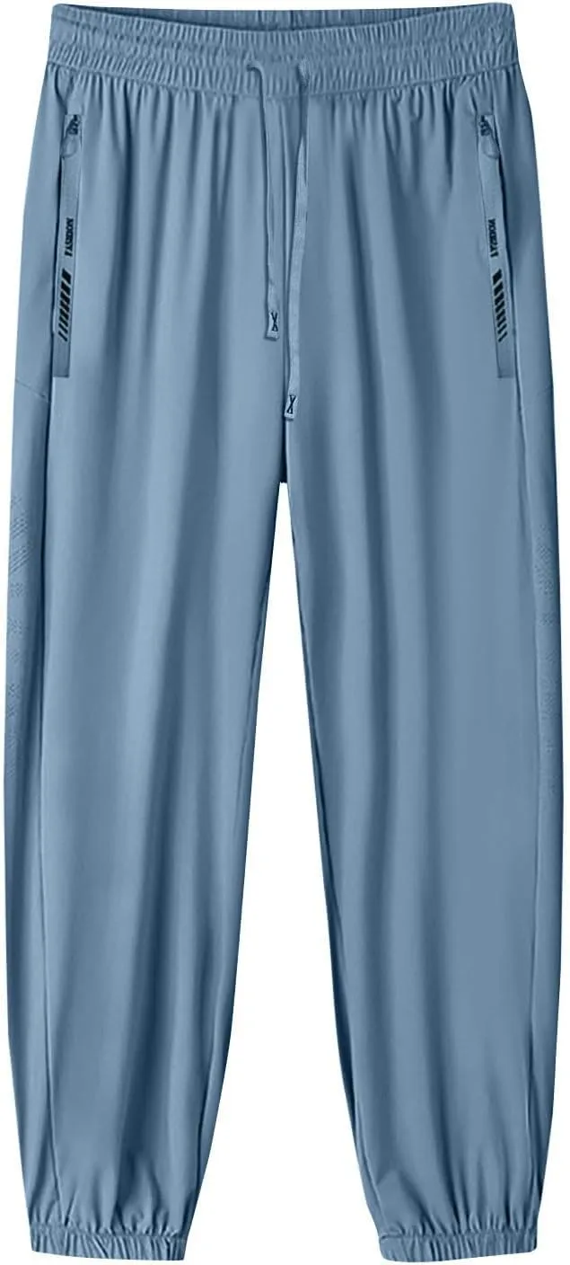 Beeswan Pants for Women Casual Loose Stretchy Work Pants Jogging Elastic Summer Solid Outfit Ankle-Length with Pockets