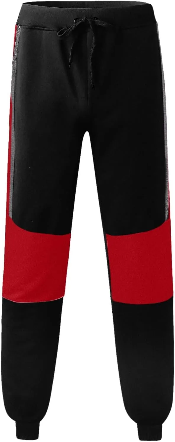 BIFUTON Joggers for Men,Mens Sweatpants with Pockets Color Matching Golf Pants for Men Relaxed Fit Lounge Pants Trousers