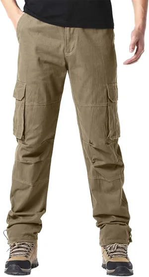 Big and Tall Men Cargo Jogger Sweat Pants Open Bottom Ripstop Hiking Work Pants Relaxed Fit Elastic Waisted Cuffed Ankle