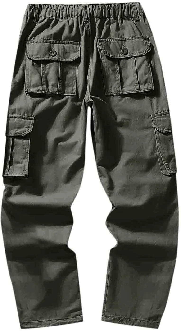 Big and Tall Men Cargo Jogger Sweat Pants Open Bottom Ripstop Hiking Work Pants Stretch Drawstring Cuffed Ankle Jogger