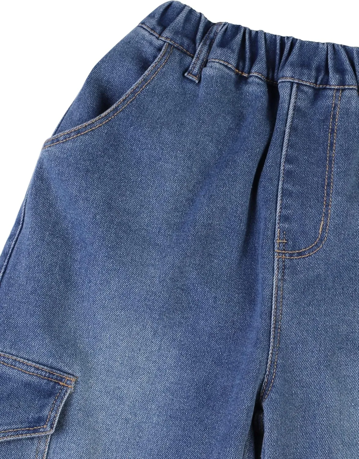 CAMLAKEE Boys Cargo Pants Stretch Elastic Waist School Kids Twill Joggers