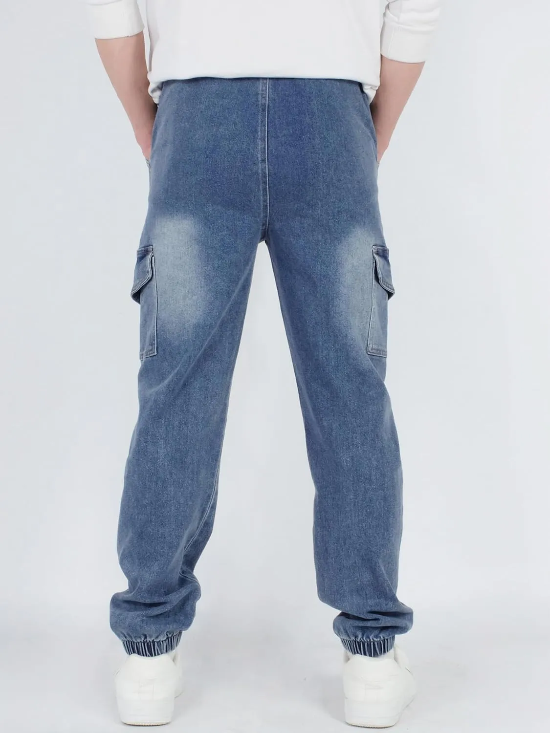 CAMLAKEE Boys Cargo Pants Stretch Elastic Waist School Kids Twill Joggers