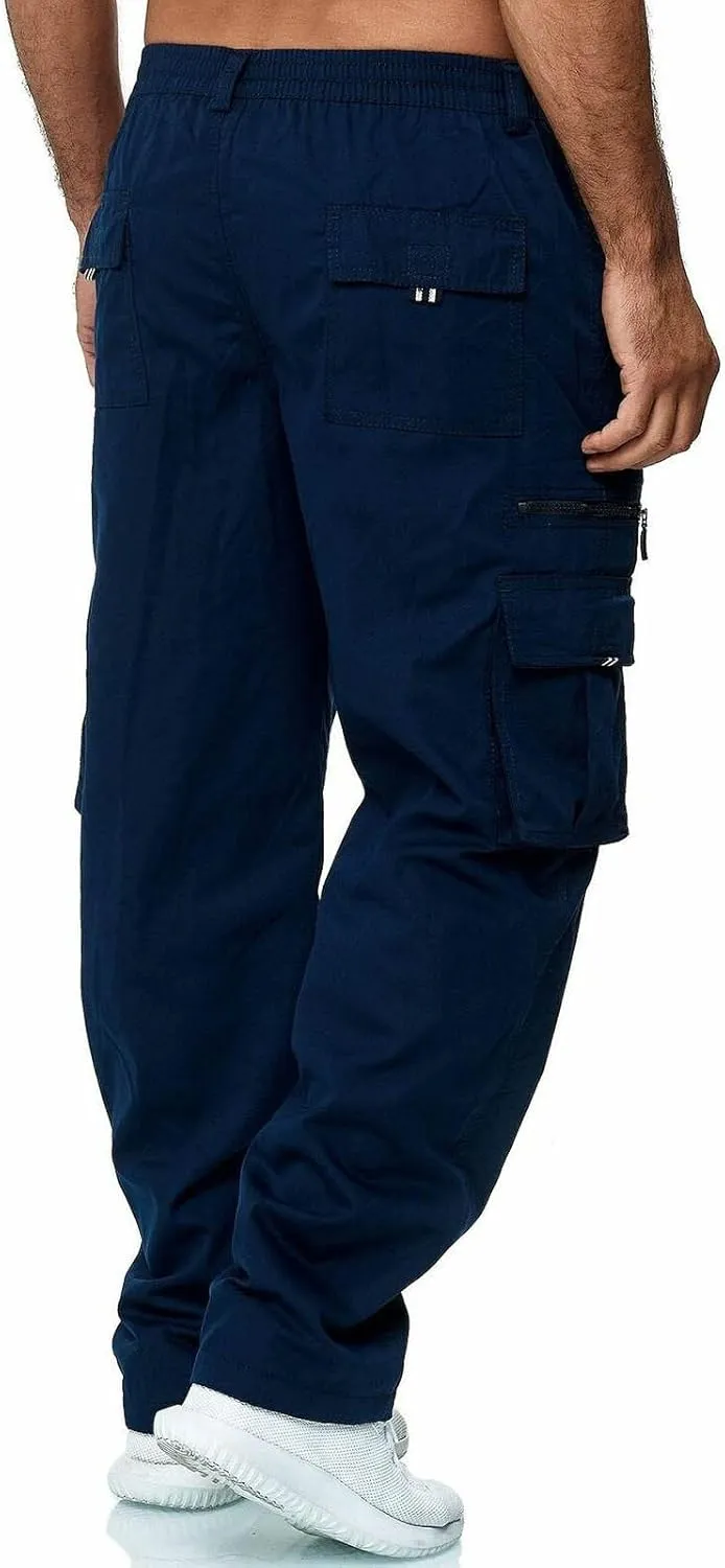 Cargo Pants for Men Multi Pockets Baggy Pants Stretch Skinny Fit Sweatpants Plus Size Hunting Pants 2024