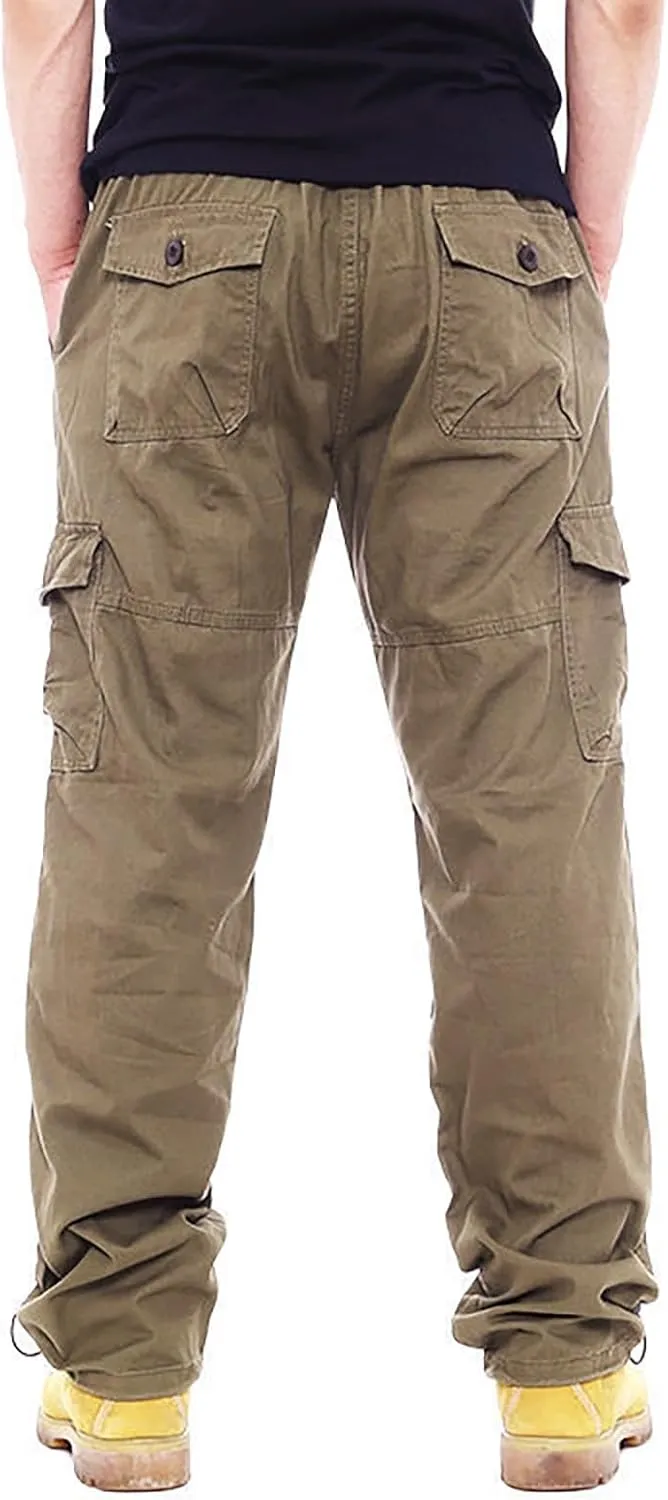 Cargo Pants for Men Multi Pockets Baggy Pants Stretch Skinny Fit Sweatpants Plus Size Hunting Pants 2024