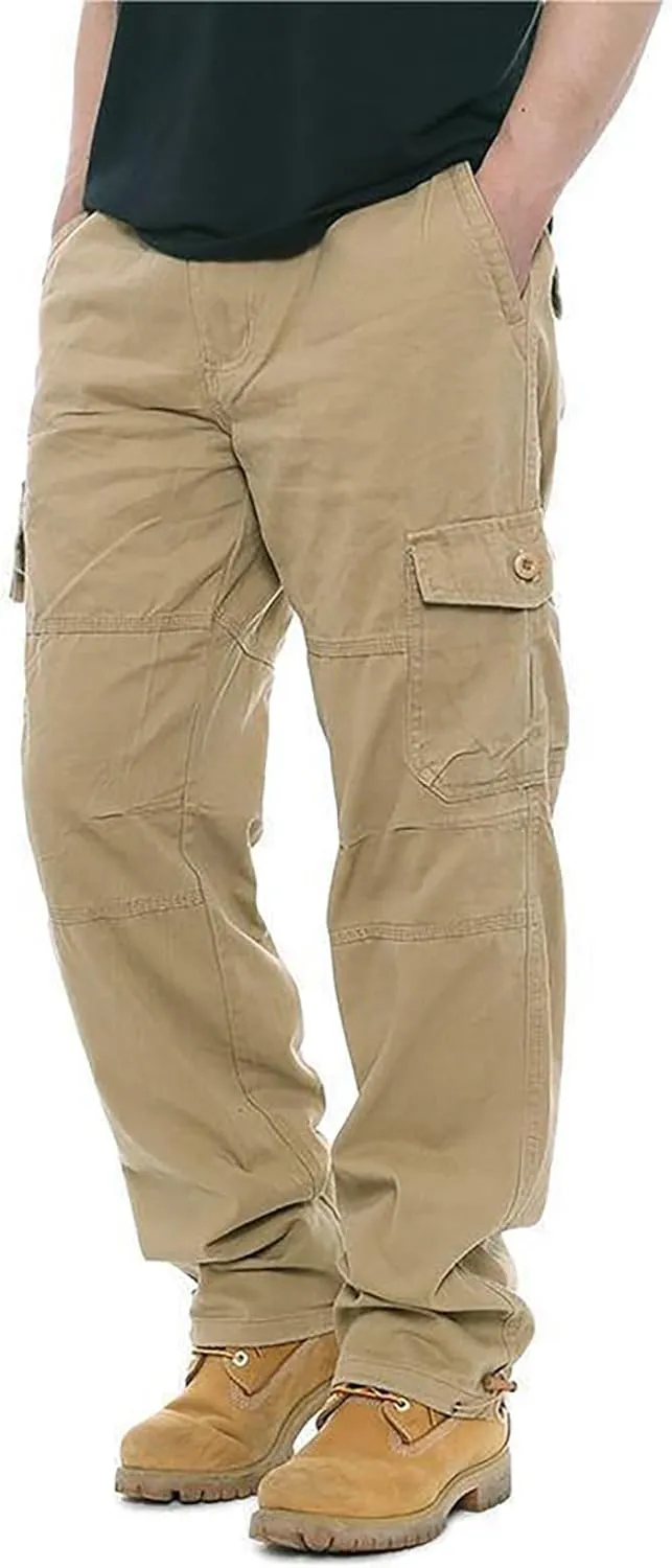 Cargo Pants for Men Multi Pockets Baggy Pants Stretch Skinny Fit Sweatpants Plus Size Hunting Pants 2024