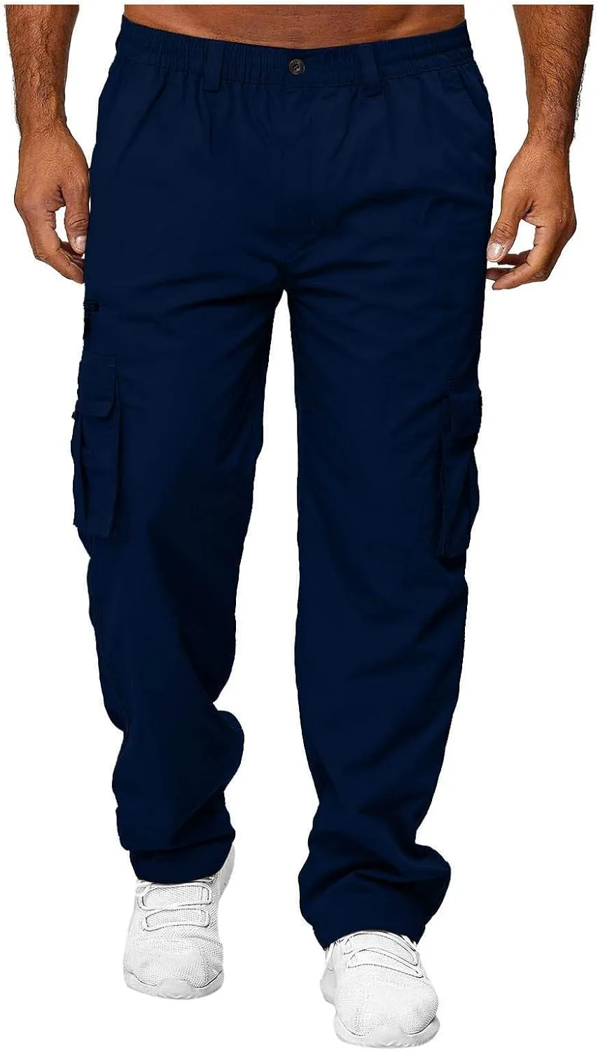 Cargo Pants for Men Multi Pockets Baggy Pants Stretch Skinny Fit Sweatpants Plus Size Hunting Pants 2024