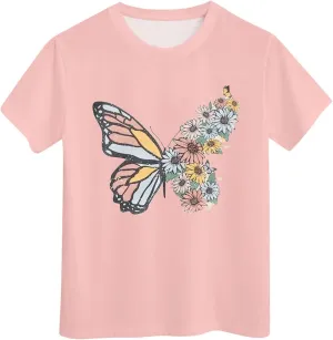 Casual Short Sleeve T-Shirt for Girls,Cute Print Cotton Crewneck Short Sleeve Tees Basic Tees Outfits Tops