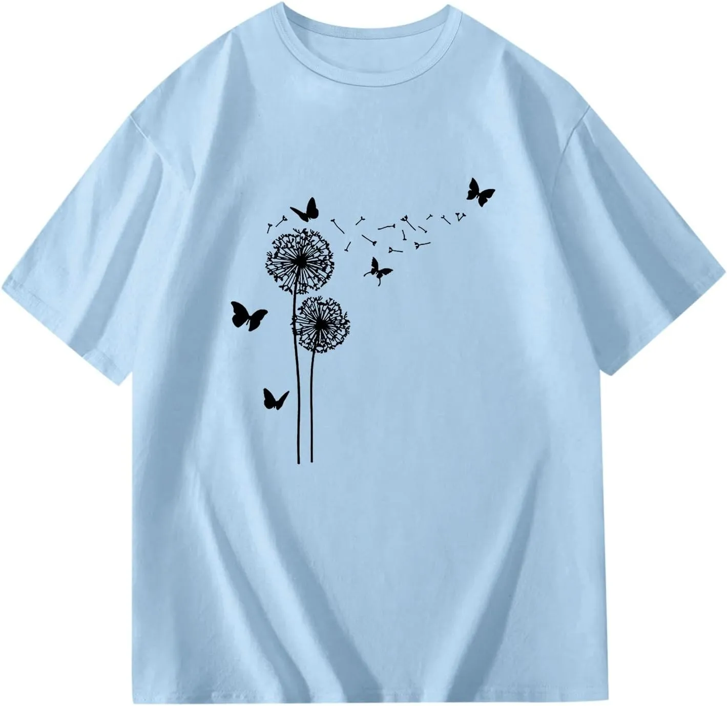 Casual Short Sleeve T-Shirt for Girls,Cute Print Cotton Crewneck Short Sleeve Tees Basic Tees Outfits Tops