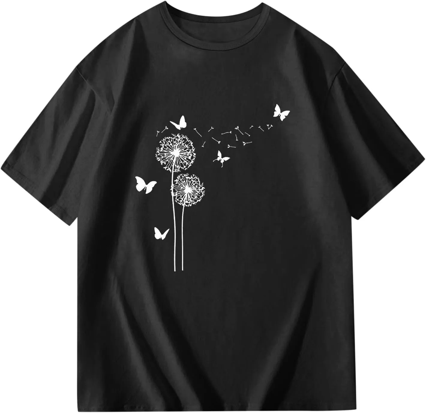 Casual Short Sleeve T-Shirt for Girls,Cute Print Cotton Crewneck Short Sleeve Tees Basic Tees Outfits Tops