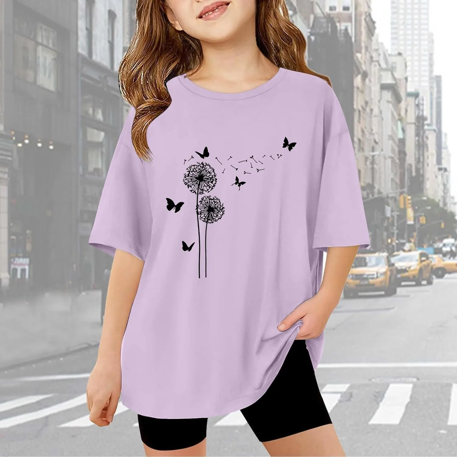 Casual Short Sleeve T-Shirt for Girls,Cute Print Cotton Crewneck Short Sleeve Tees Basic Tees Outfits Tops
