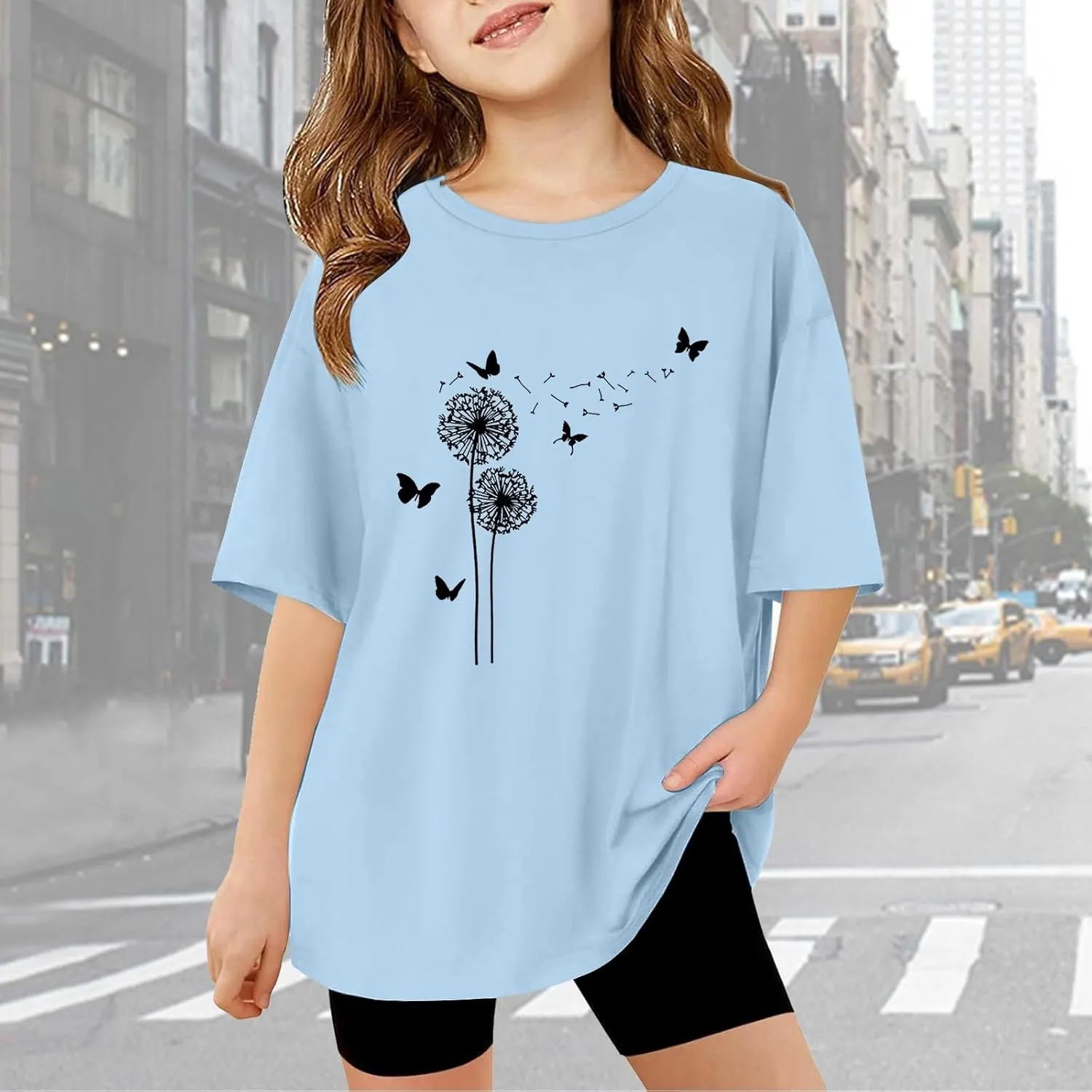 Casual Short Sleeve T-Shirt for Girls,Cute Print Cotton Crewneck Short Sleeve Tees Basic Tees Outfits Tops