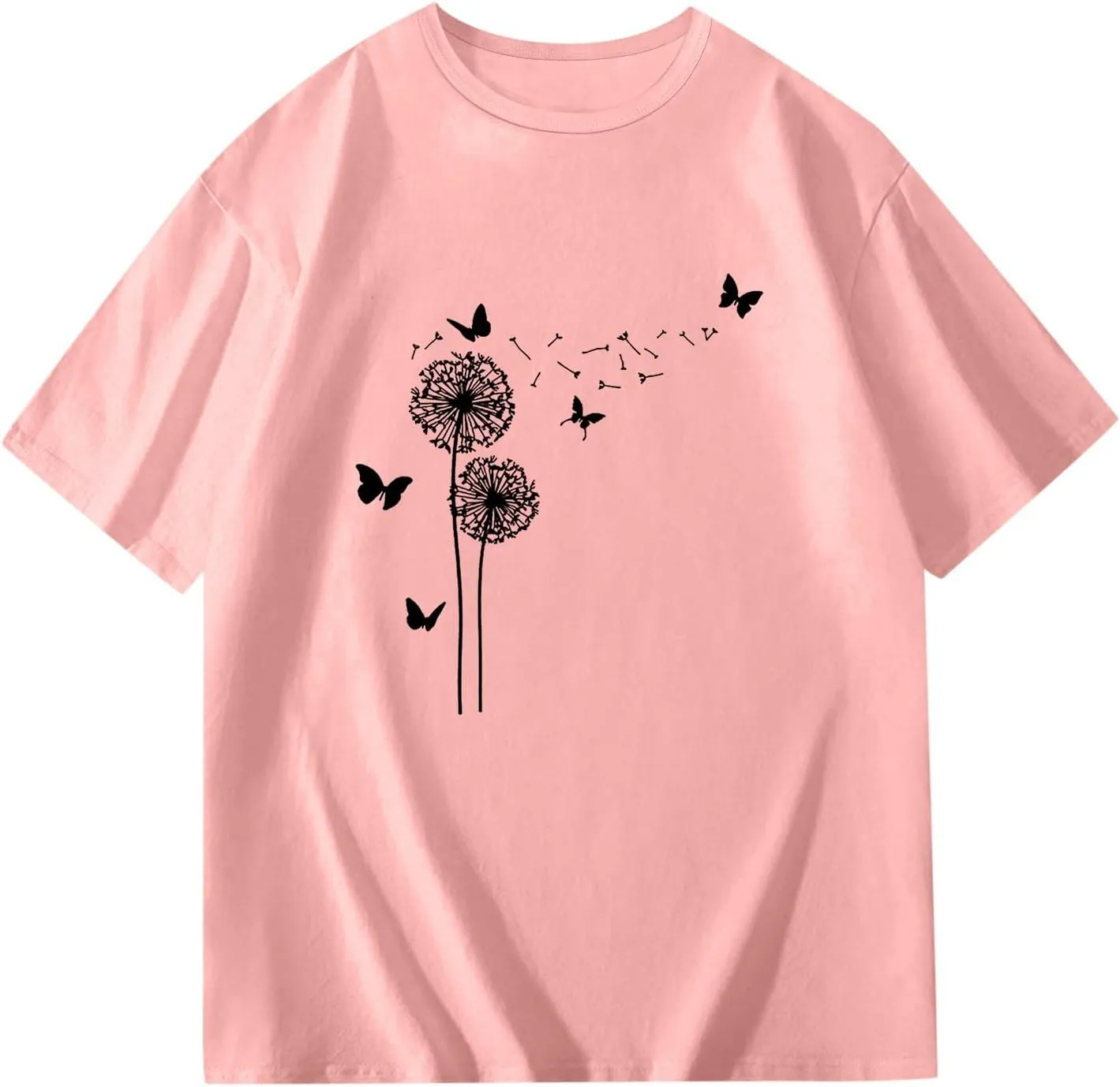 Casual Short Sleeve T-Shirt for Girls,Cute Print Cotton Crewneck Short Sleeve Tees Basic Tees Outfits Tops