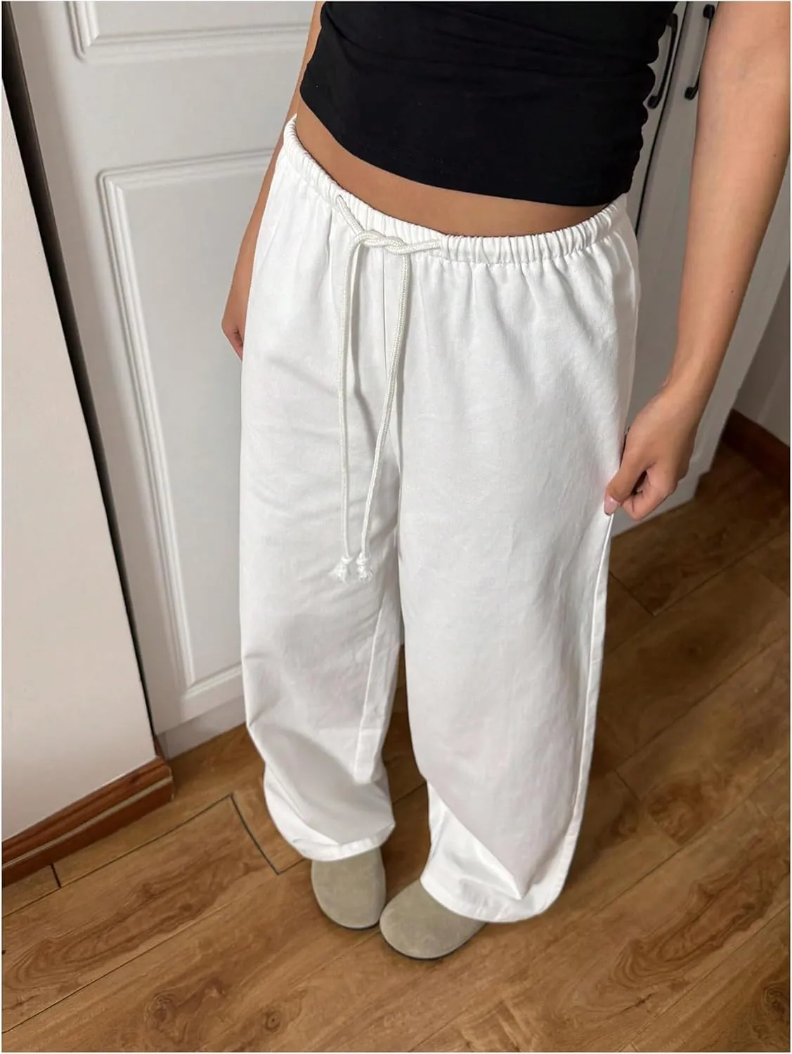 COZYEASE Women's Straight Leg Loose Pants Drawstring Waist Casual Sweatpants Trousers