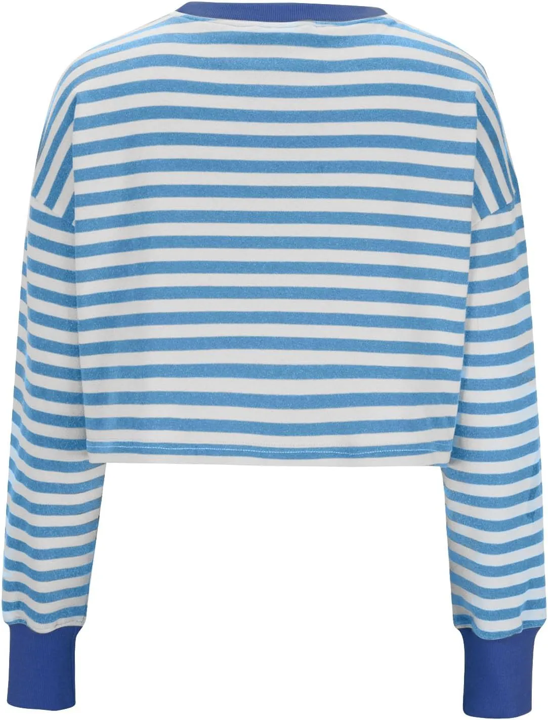 Cropped Long Sleeve Crew Neck Sweatshirt For Women 2024 Fall Fashion Striped Pullover Tops Y2K Clothes