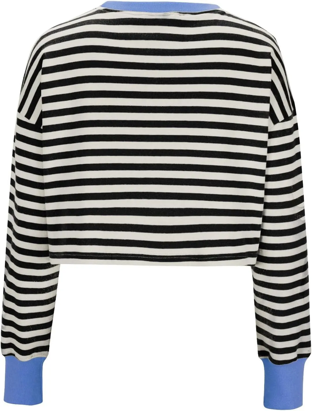Cropped Long Sleeve Crew Neck Sweatshirt For Women 2024 Fall Fashion Striped Pullover Tops Y2K Clothes