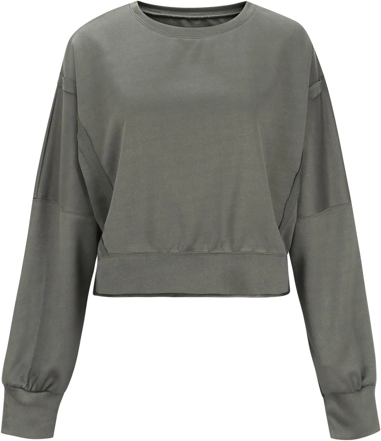Cropped Sweatshirt For Women Fashion 2024 Casual Long Sleeve Crewneck Oversized Pullover Sweatshirts Fall y2k Clothes