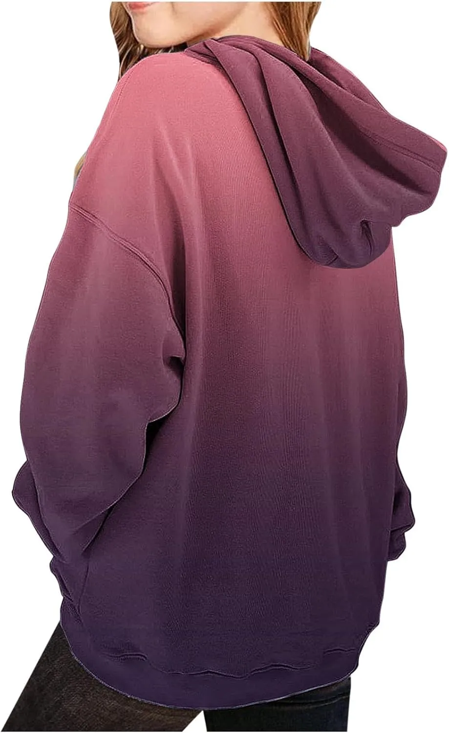 Cute Hoodies For Girls Oversized Long Sleeve Sweatshirt Gradient Teen Girls Pullover Tops 2-13 Years
