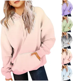 Cute Hoodies For Girls Oversized Long Sleeve Sweatshirt Gradient Teen Girls Pullover Tops 2-13 Years