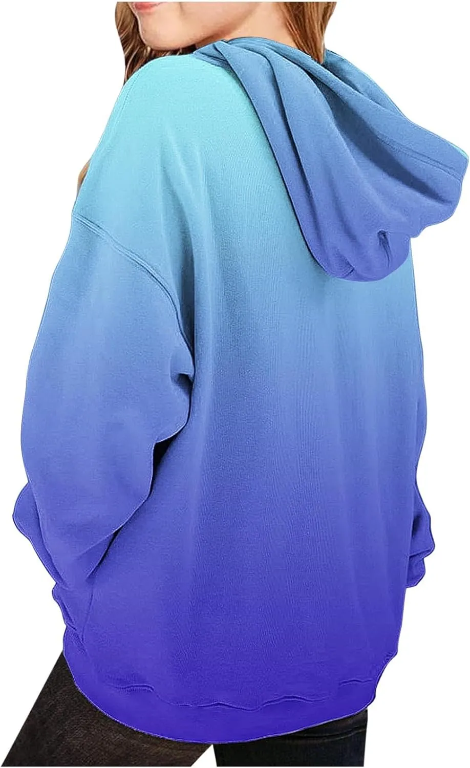 Cute Hoodies For Girls Oversized Long Sleeve Sweatshirt Gradient Teen Girls Pullover Tops 2-13 Years