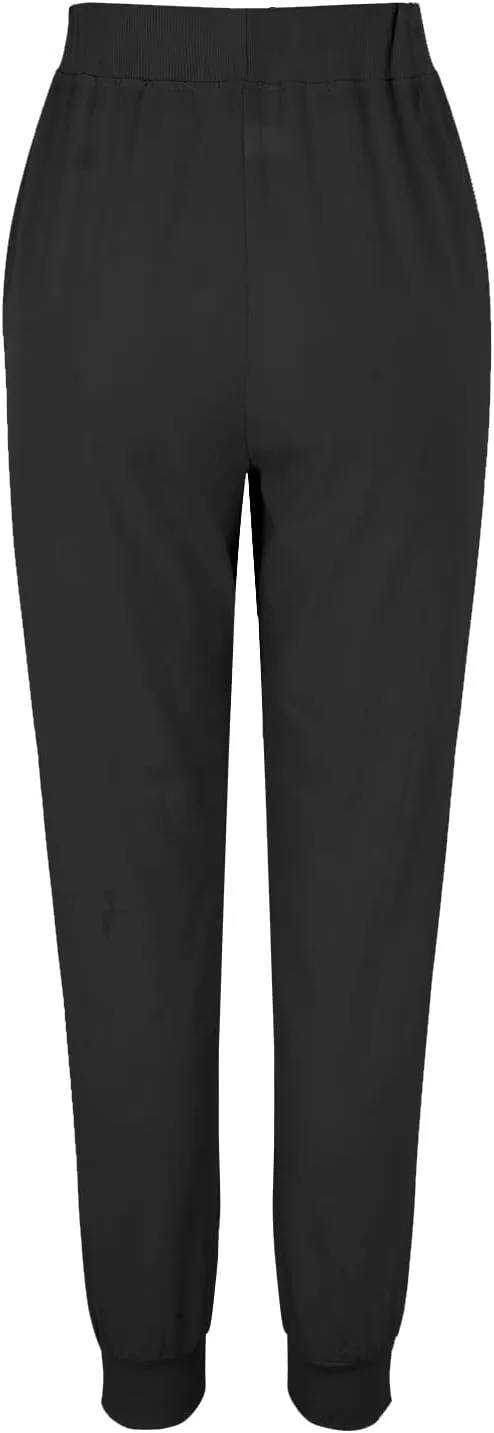Elastic Waist Pants For Women Loose Cinch Bottom Cotton Linen Summer Plain Trousers Lounge Tapered Pants with Pockets