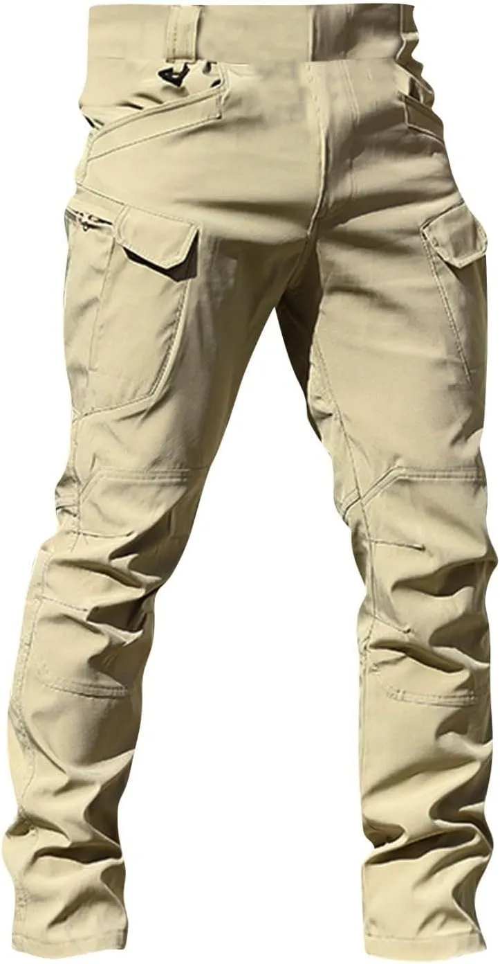 Flexcamo -Tactical Waterproof Pants Tactical Pant for Men Relaxed Fit Work Camo Hiking Cargo Pants Multi Pockets