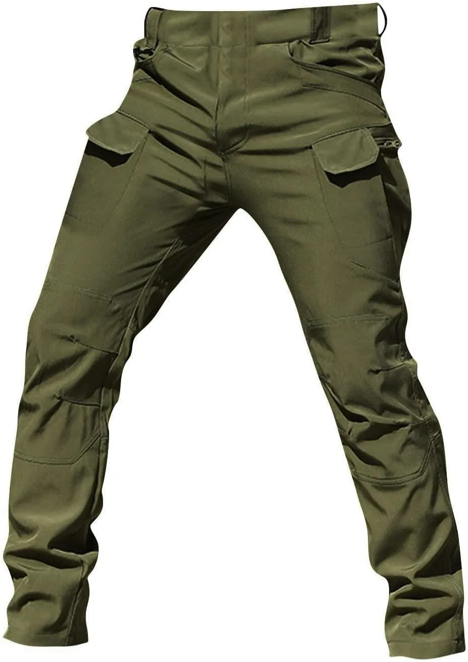 Flexcamo -Tactical Waterproof Pants Tactical Pant for Men Relaxed Fit Work Camo Hiking Cargo Pants Multi Pockets