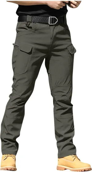 Flexcamo -Tactical Waterproof Pants Tactical Pant for Men Relaxed Fit Work Camo Hiking Cargo Pants Multi Pockets