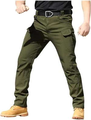 Flexcamo -Tactical Waterproof Pants Tactical Pant for Men Relaxed Fit Work Camo Hiking Cargo Pants Multi Pockets