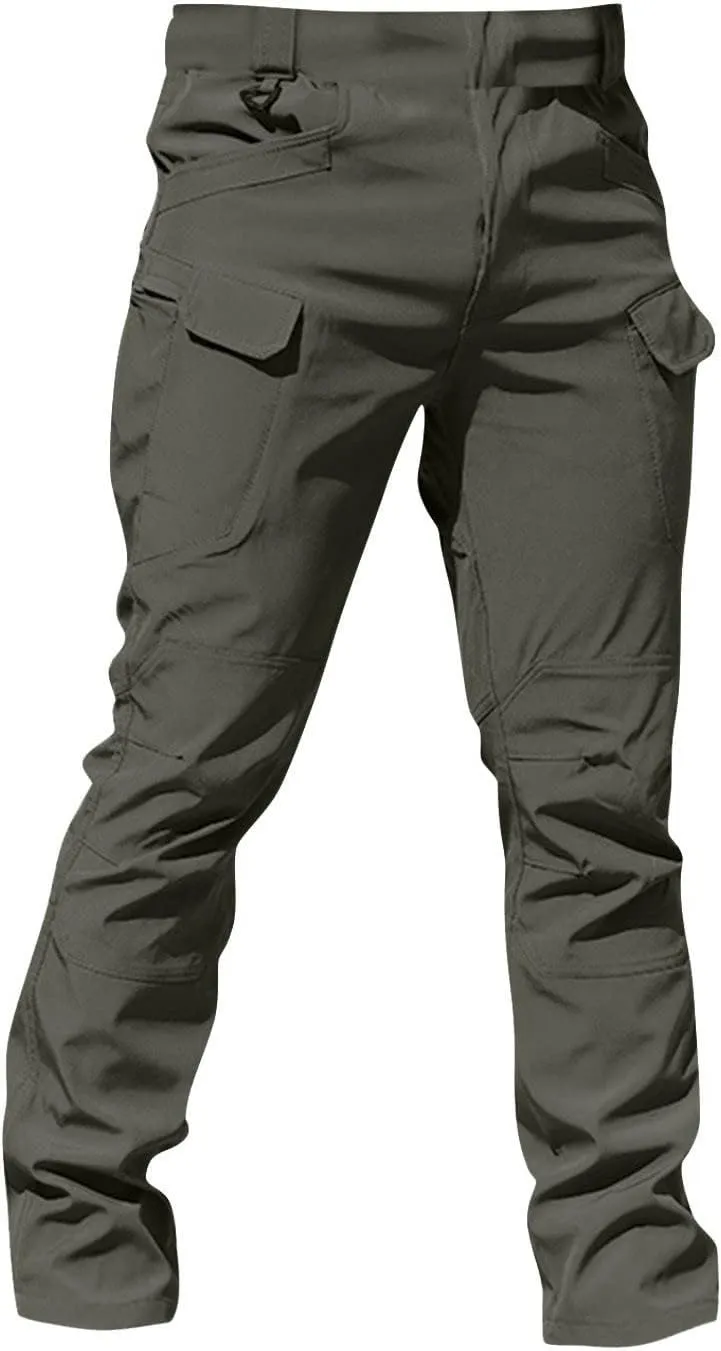 Flexcamo -Tactical Waterproof Pants Tactical Pant for Men Relaxed Fit Work Camo Hiking Cargo Pants Multi Pockets