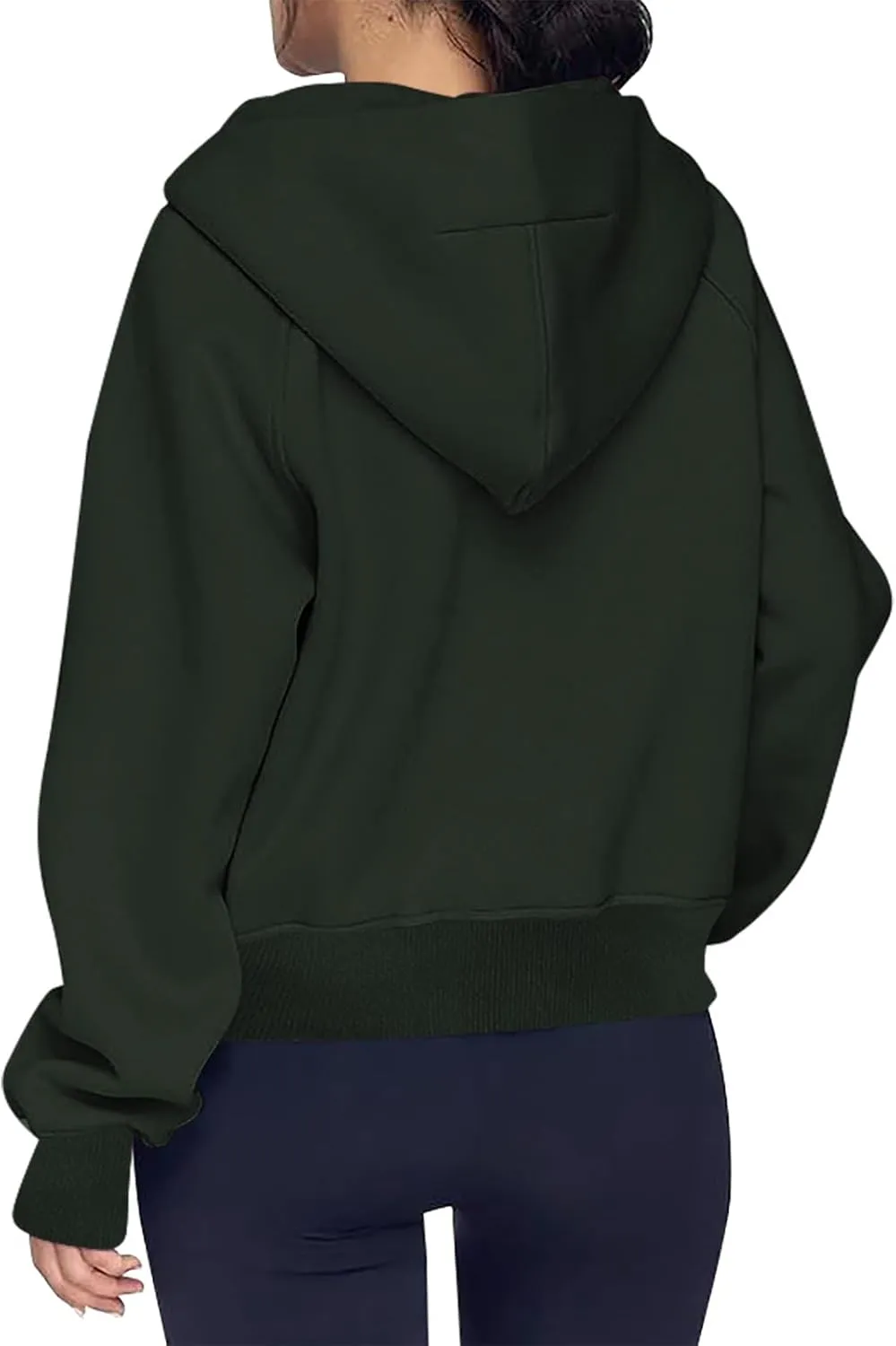 Half Zipper Sweatshirt for Women Stand Collar Fleece Pullover Top Solid Color Cropped T-Shirt Running Sports Blouse