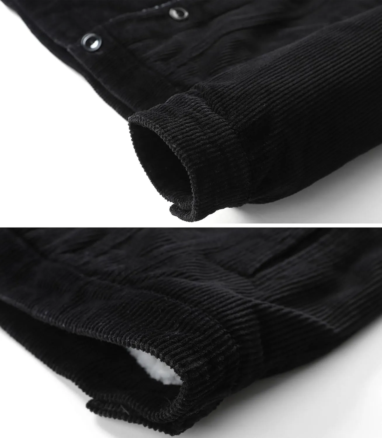 HOW'ON Men's Corduroy Jacket Sherpa Lined Warm Jackets Fur Collar Casual Coats