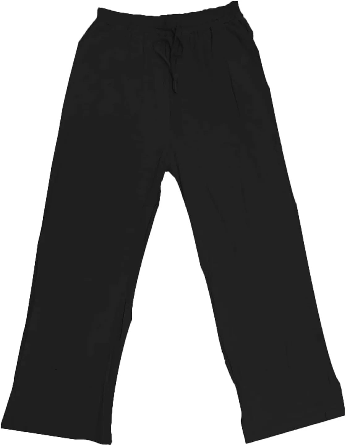 HUANLE Long Pants for Mens Linen Pants Casual Loose Lightweight Drawstring Elastic Waist Summer Yoga Beach Trousers