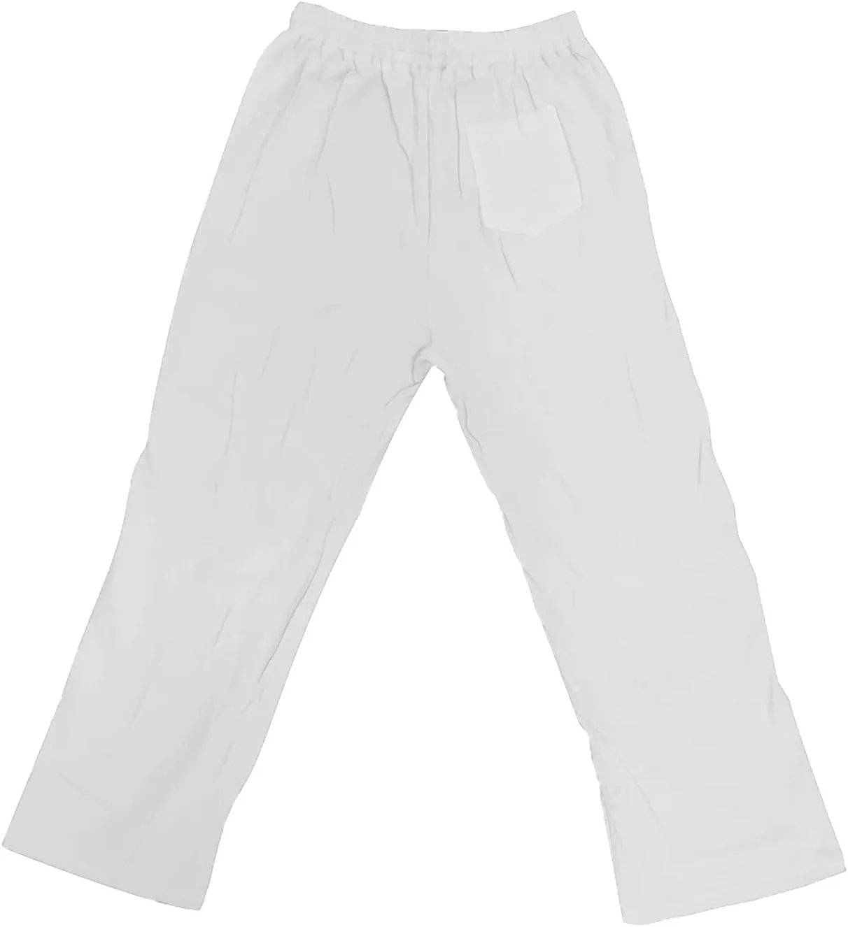 HUANLE Long Pants for Mens Linen Pants Casual Loose Lightweight Drawstring Elastic Waist Summer Yoga Beach Trousers