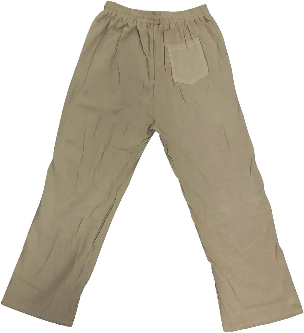 HUANLE Long Pants for Mens Linen Pants Casual Loose Lightweight Drawstring Elastic Waist Summer Yoga Beach Trousers