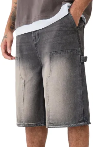 IDEALSANXUN Baggy Jean Shorts Men Summer Casual Jorts Relaxed Fit Long Denim Shorts