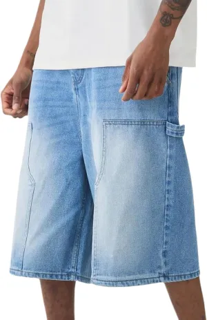IDEALSANXUN Baggy Jean Shorts Men Summer Casual Jorts Relaxed Fit Long Denim Shorts
