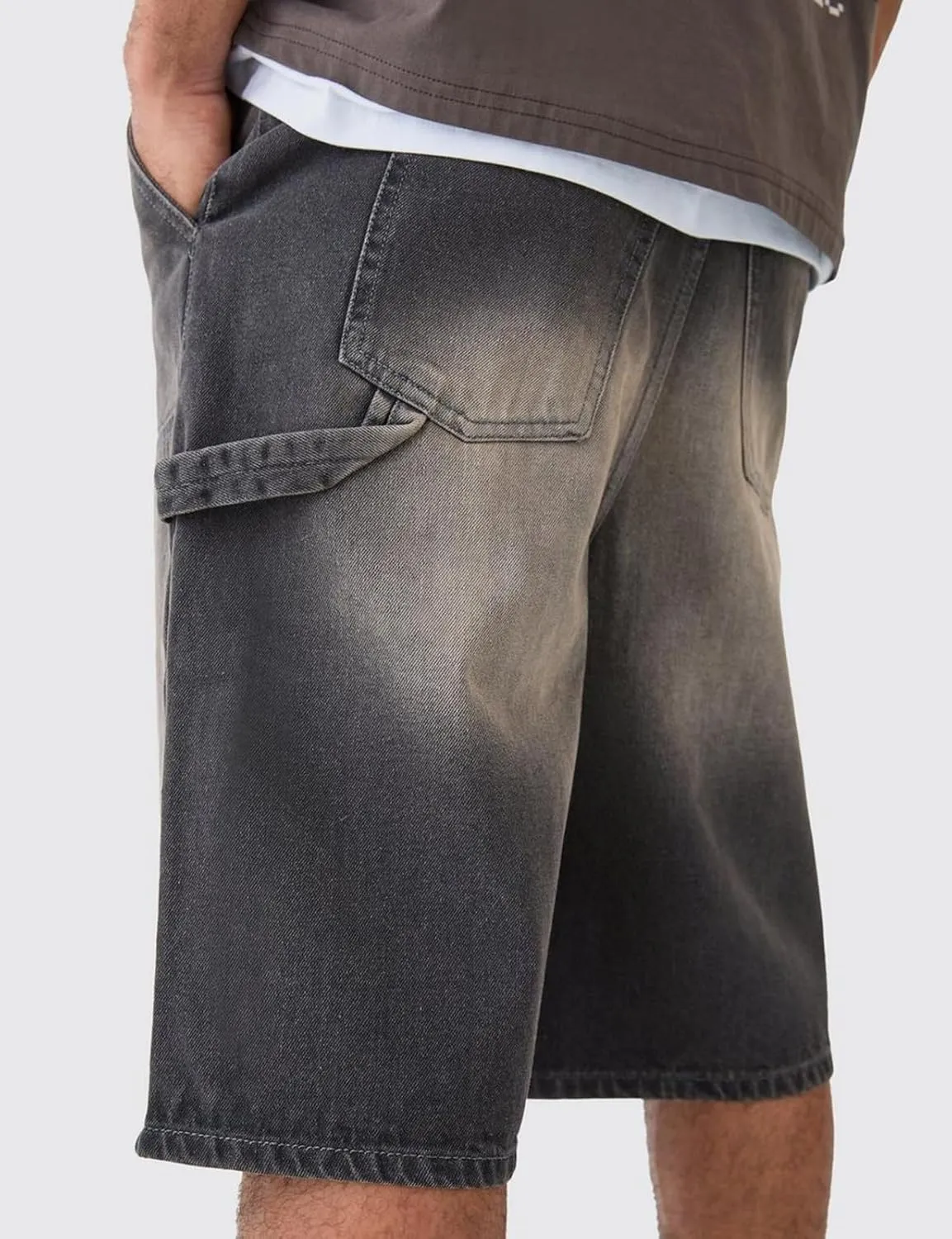 IDEALSANXUN Baggy Jean Shorts Men Summer Casual Jorts Relaxed Fit Long Denim Shorts