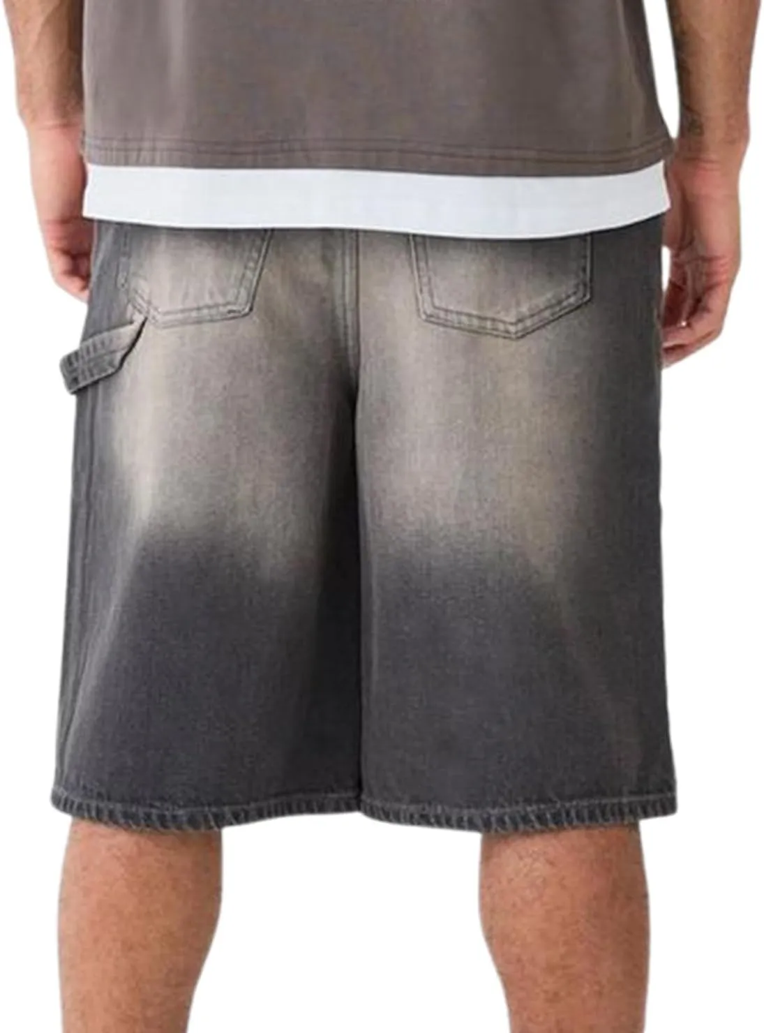 IDEALSANXUN Baggy Jean Shorts Men Summer Casual Jorts Relaxed Fit Long Denim Shorts