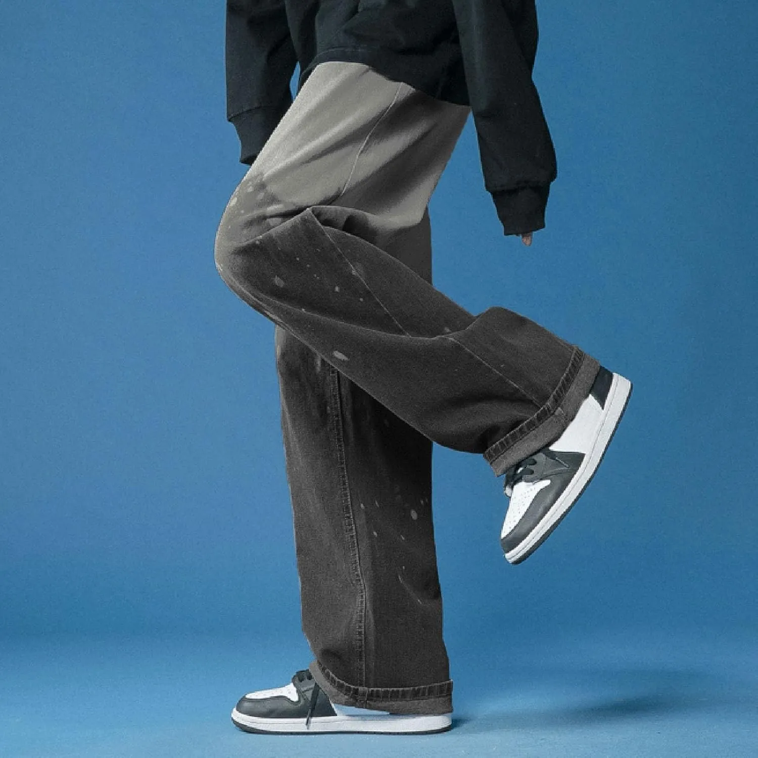 Jeans for Men Men's Size Trousers Leg Pants Loose Drop Fashion Large Men's Pants Straight Mid Rise Jeans Men's