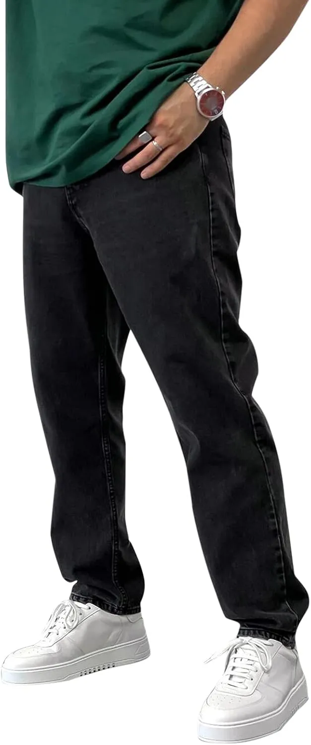 Jeans for Men Men's Size Trousers Leg Pants Loose Drop Fashion Large Men's Pants Straight Mid Rise Jeans Men's